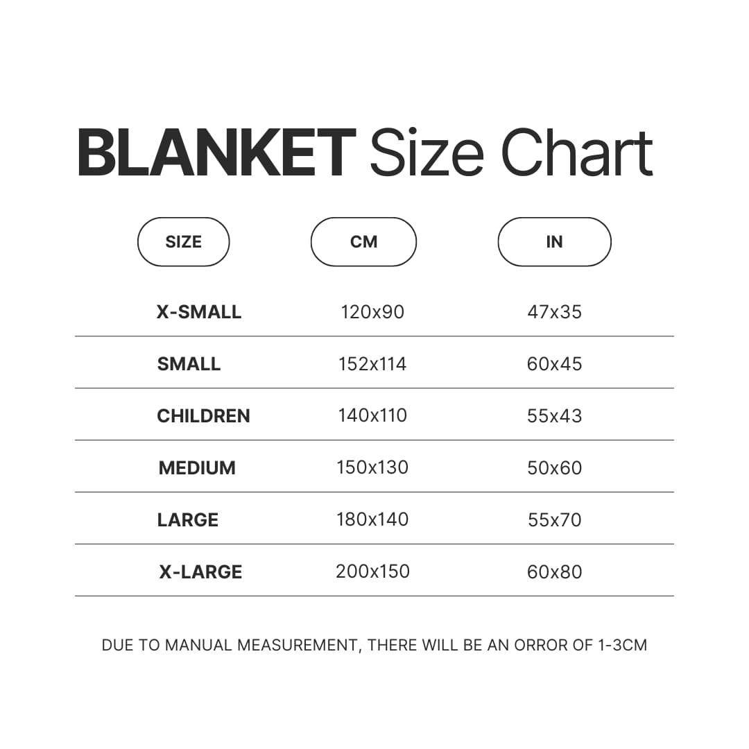 Blanket Size Chart - Max Verstappen Shop