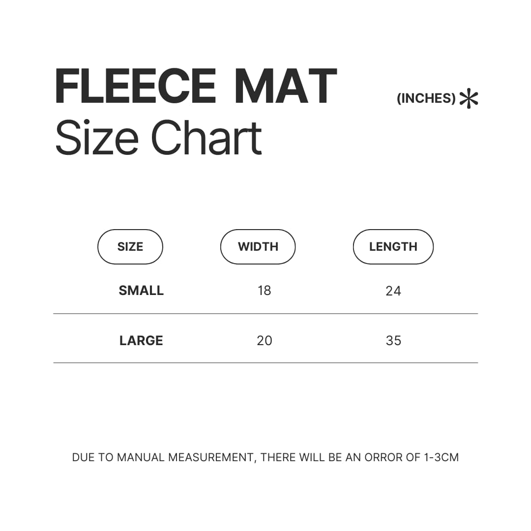 Fleece Mat Size Chart - Max Verstappen Shop