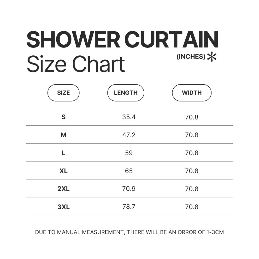 Shower Curtain Size Chart - Max Verstappen Shop