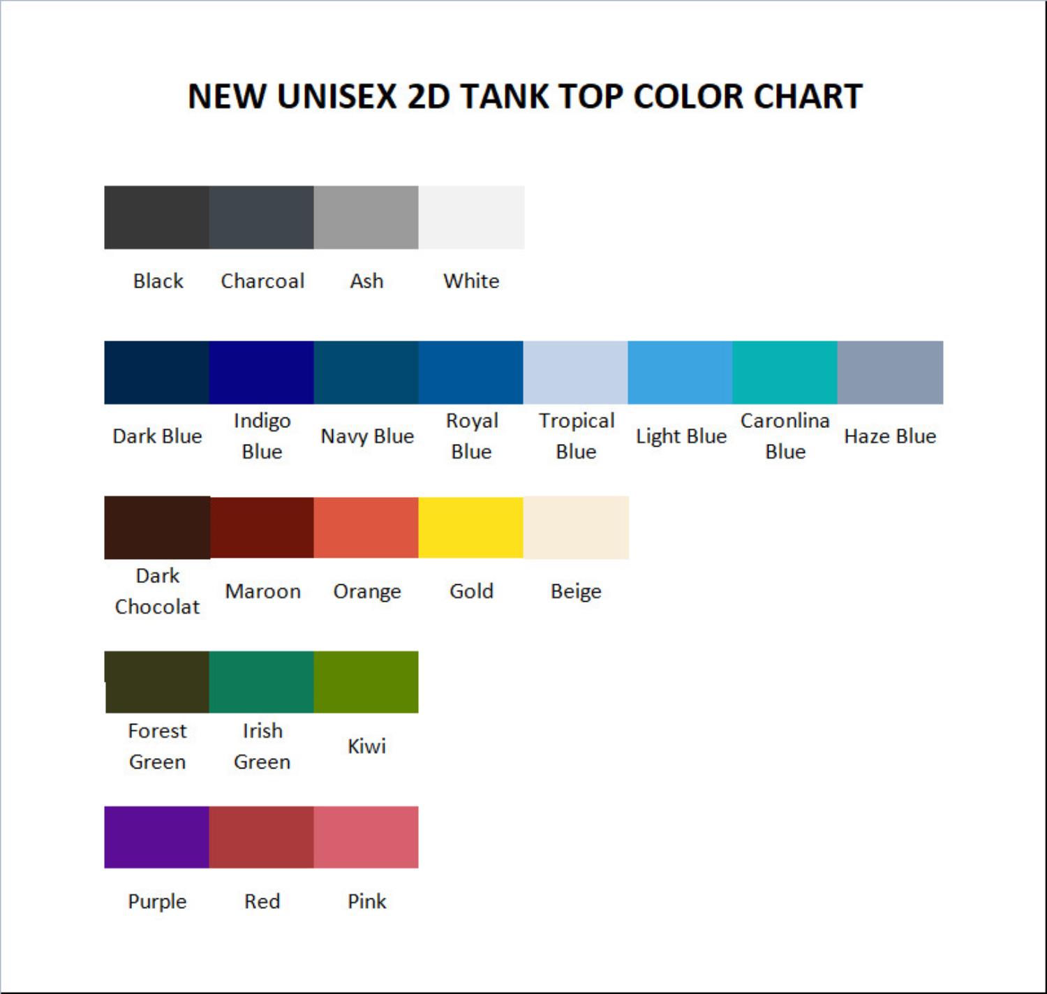 tank top color chart - Max Verstappen Shop